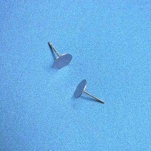 Sterling Silver Earring Posts w/ Flat Pad 2mm 3mm 4mm 5mm 6mm 8mm, 925 Silver Earring Post Ear Stud no Stopper, Flat Pad Earring Component