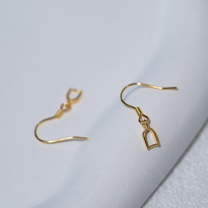 Sterling Silver Earring Hooks with Pinch Bail, Jewelry Component