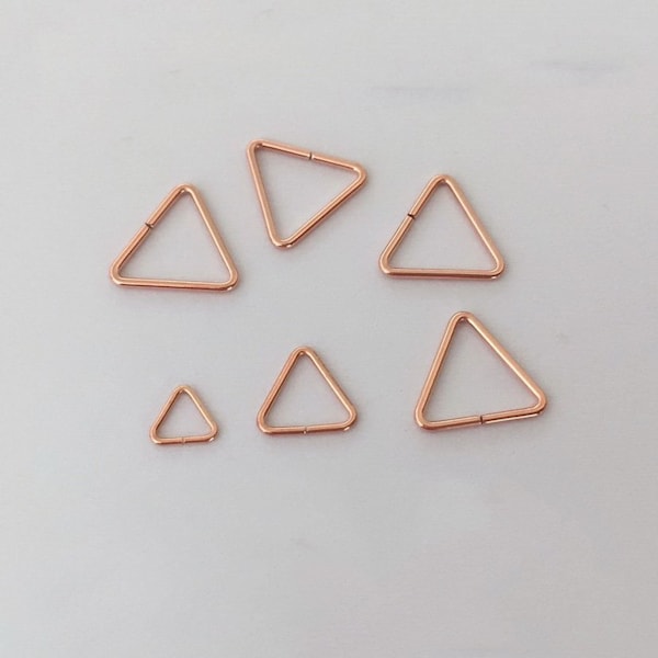 14K Rose Gold Filled Open Triangle Jump Rings,Rose Gold Filled Triangle Ring Jewelry,Triangle Jump Ring for Necklace Bracelet 5mm 7.6mm 10mm