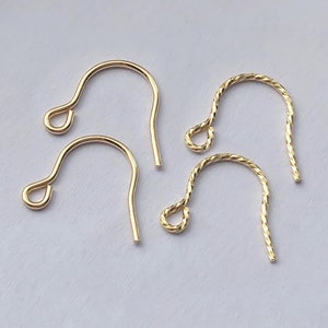 14K Gold Fill Ohrring Haken, Gold Fill Ohrring Haken Für die Schmuckherstellung, Einfache Ohrring Haken mit offener Schleife, Ohr Draht