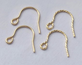 Ganci per orecchini in oro 14 carati, ad anello aperto, per la creazione di gioielli.