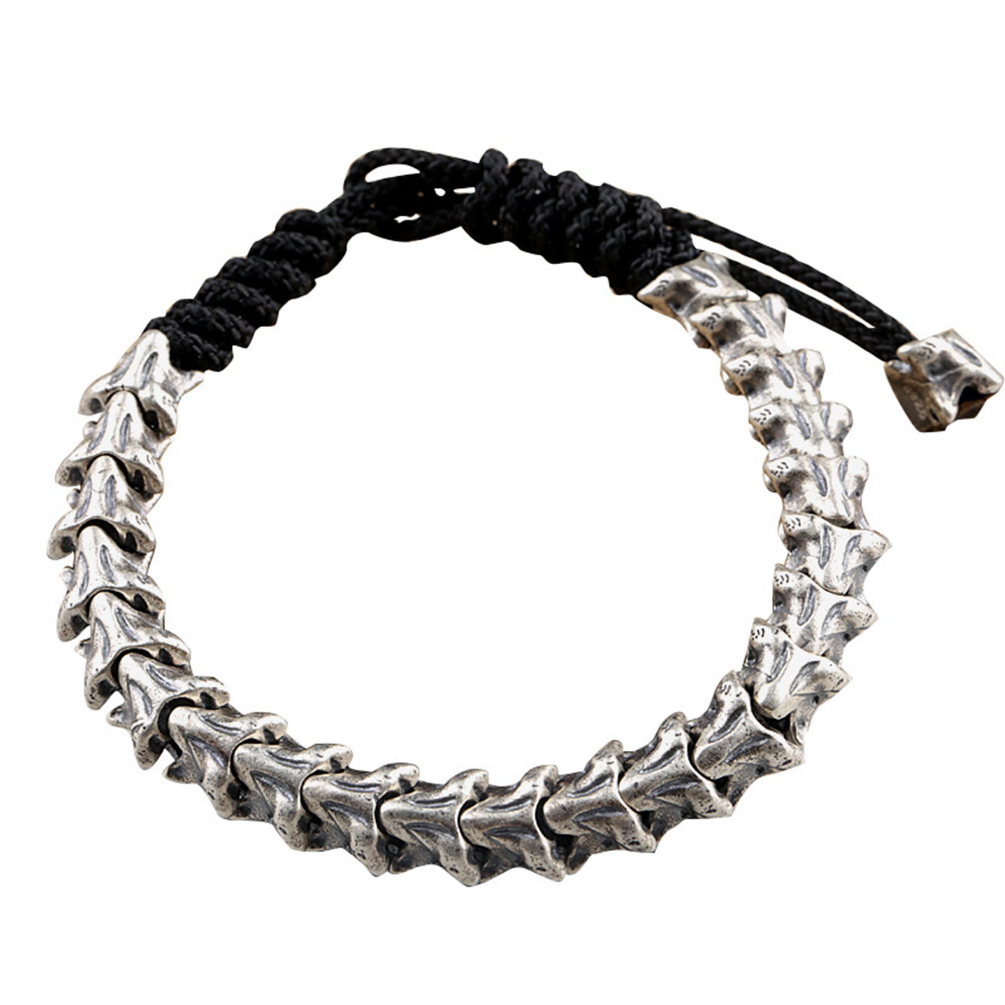 Sterling Silver Bone Bracelet Mens Rope Woven Bracelet - Etsy