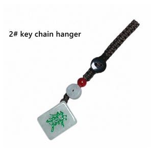 Green Jade Mahjong Tile Charm, Board Game Pendant image 2