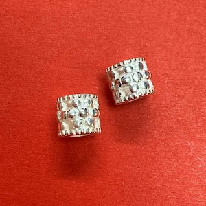 Sterling Silver Flower Tube Bead, Tube beads, Necklace Bead, 925 Silver Tube Beads, spacer Beads, jewelry making Beads 5.2mm