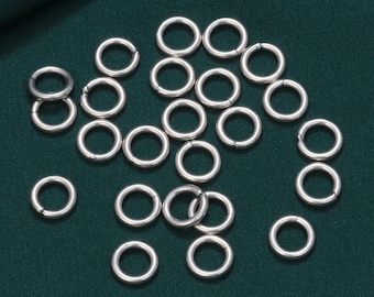 Sterling Silber Runder Kreis geschlossener Ring, normale runde Biegeringe, 925er Silber glänzender Kreis Biegering-Verbinder für Armband-Halskette 6mm 8mm