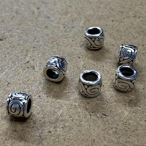Spiralperlen aus Sterlingsilber, Rocailles aus 925er Silber, Tonnenperle aus Silber, Armbandperlen, Kettenperlen, Spacerperlen, Schüttperlen