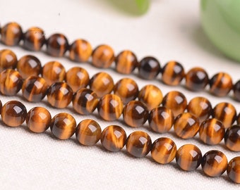 Natural Yellow Tiger Eye Beads 6A Genuine  6MM 8MM 10MM 12MM 14MM 16MM 18MM 20MM wholesale bracelet necklace beading supplies