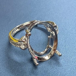 Sterling Silver Oval Ring Setting, Oval Ring Head, 925 Silver Ring Prong Setting W/Claw, Solitaire Ring Setting, Ring Band 4x6mm 5x7mm 6x8mm