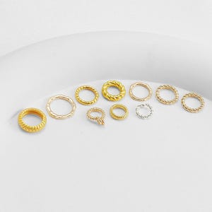 8mm 10mm 14K Gold Plated Brass Bamboo Closed Jump Rings, Gold Tone Round Circle Jump Ring Connector for Bracelet Necklace, Jewelry Findings