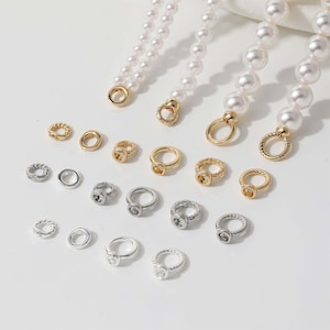 14K Gold Plated Double Hole Jump Ring, Wire Protector, End Loop Bead
