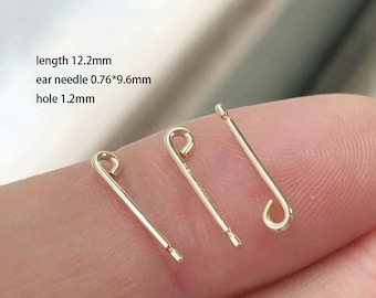 14K Gold Filled Stud Earring Posts, Gold Filled Earring Post , Ear Stud, Stud Earrings With Figure '9'shape, 14K Gold Ear Stick