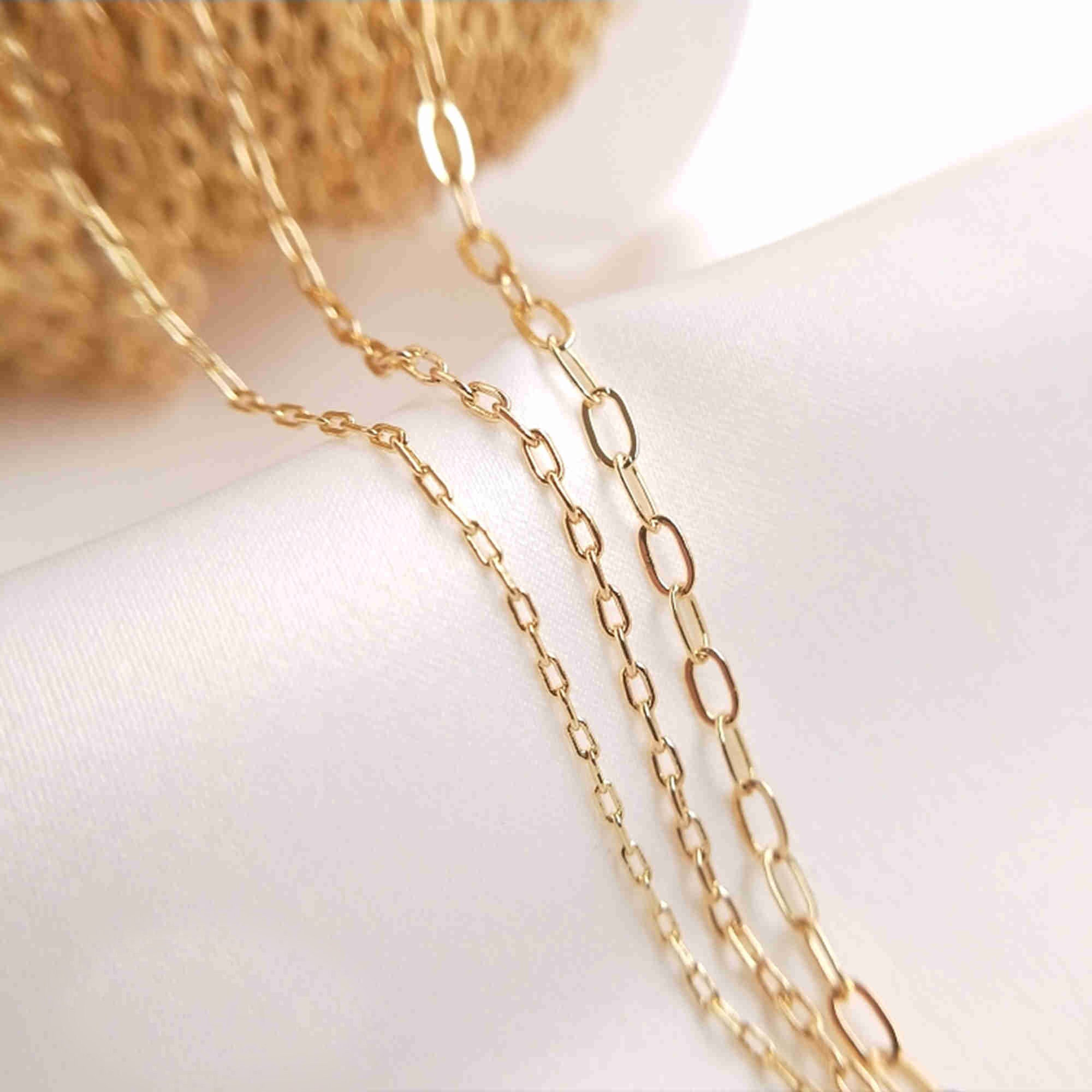 14K Gold Plated Cable Chain Bulk Cable Chains Unfinished Etsy UK