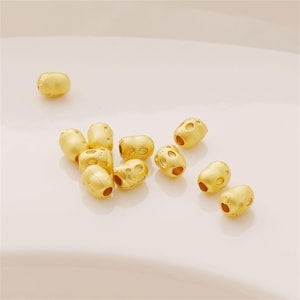 18K Matte Gold Plated Skull Tube Beads, Skeleton Bead, Gothic Bead, Crossbones Bead, Pirate Bead, Bracelet Spacer, Spooky Bead, Bone Bead