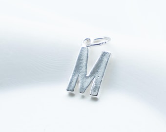 Sterling Silver Initial Charm, Alphabet Letter Pendant, Jewelry Supplies