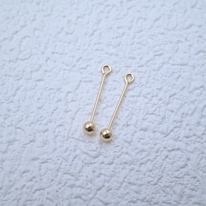 14K Gold Filled Screw Eyepins with Ball End, DIY Jewelry Connectors