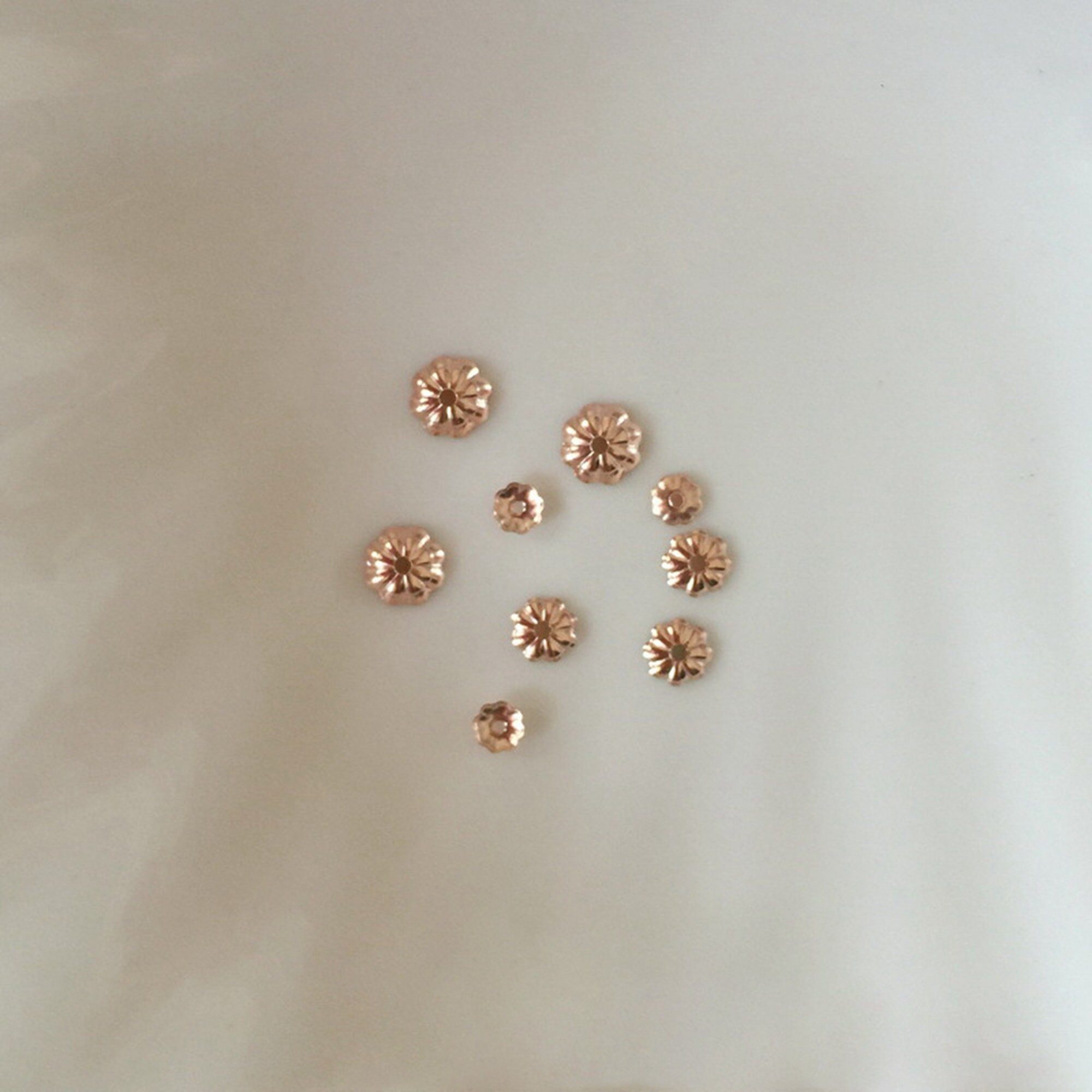 Bud Caps For Roses 14K Rose Gold Filled Bead Caps, 3mm 4mm 5mm Bead Caps, Rose Gold Filled ...