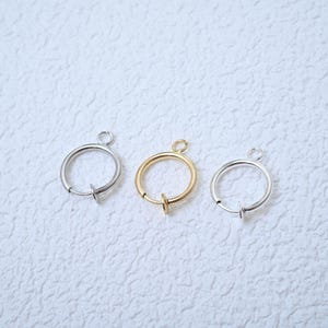 Gold Plated Clip on Earring w/ Loop,Silver Tone Non-Pierced Spring Ear Hook ,Painless Invisible No-Piercing Clip Earring Component 12mm 13mm