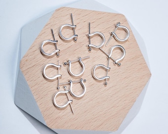 Sterling Silver Shiny Pinch Bails, Pendant Jewelry Making Supplies