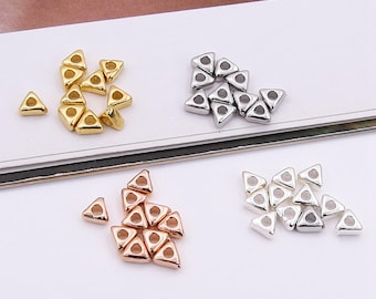 Handmade Sterling Silver Geometric Triangle Beads, DIY Jewelry Making