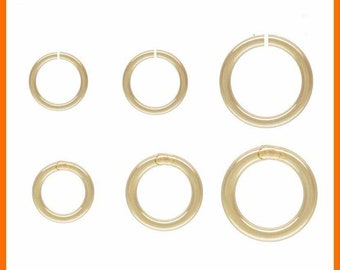 14K Gold Filled Open Jump Rings, Gold Filled Closed Round Ring Jewelry, Round Jump Rings 2mm 2.3mm 2.5mm 2.8mm 3mm 4mm 5mm 6mm