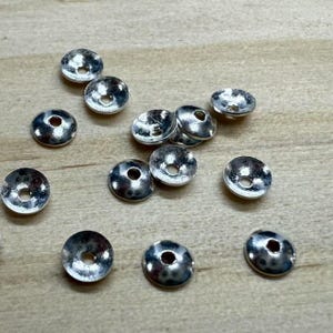 Sterling Silver Round Bead Caps, 3mm 4mm 5mm 6mm 7mm 8mm Bead Caps, s925 Silver Plain Bead Caps For Jewelry Making, Bulk Spacer Beads Caps