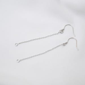 Sterling Silver Ear Wire Hooks with Cable Chain, Ear Threader (4cm-8cm)