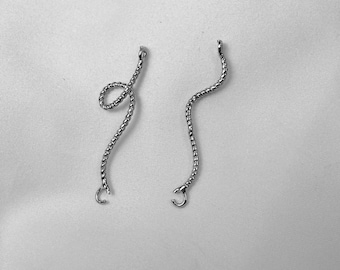 14K Gold Plated Twist S Connector Charm, Jewelry Making Pendant, Earring Findings