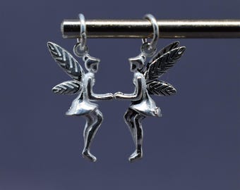 Sterling Silver Angel Charm Pendant, Religious Jewelry