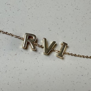 14K Gold Plated Alphabet Beads, Letter Bead, Initial Bead, Monogram Bead, Name Bead, Bracelet Spacer, Personalized Bead, Uppercase Bead