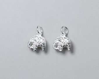 Sterling Silber Elefant Charm Anhänger, Wildtier Schmuck