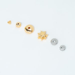 Intercalaire solaire plaqué or 18 carats, rondelle, donut, perle roue, perles de cuivre