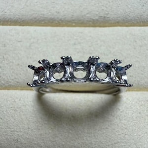 Sterling Silver Round Ring Setting, Round Ring Head, 925 Silver Ring Prong Setting With Claw, Art Deco Ring Band 2mm 2.5mm 3mm 4.5mm