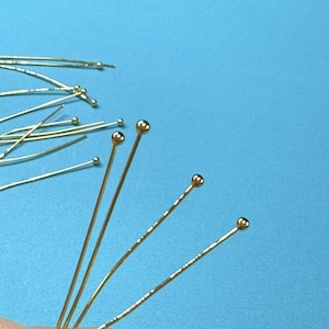 18K Gold Plated Ball Pin Headpins,Silver Tone Ball Pin,Rose Gold Plated Point Pin, Gold Tone Ball Head Pin For Jewelry Making 25mm 30mm 40mm