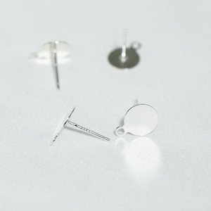 Sterling Silver Flat Pad Earring Posts, Ear Stud Component (3mm-8mm)
