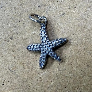 Sterling Silver Starfish Charm Pendant, Ocean Bracelet, Coastal Necklace, Marine life Earring, Summer Jewelry, Sea Star Charm,Charms In Bulk