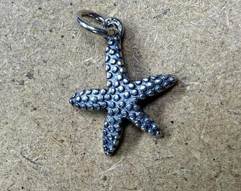Colgante con dije de estrella de mar de plata de ley, joyería costera