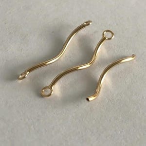 14K Gold Filled Spiral S Curve Tube Connector w/ Rings, Gold Filled S Curve Tube Connector, Bracelet Bar Connector Jewelry Making Supplies