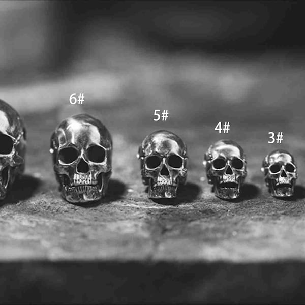 One Sterling Silver Skull Bead, Spacer Beads, 925 Silver Skull Spacer Bead, Bracelet Bead, Necklace Bead, Skull Spacer 3 hole styles