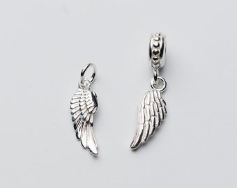 925 Sterling Silver Angel Wing Charms, 925 Silver Wing Charms, Wing Pendants for Necklace Bracelet, Earring Charms Jewelry DIY Supplies