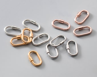Ovala skruvspännen i sterlingsilver, halsbands- och armbandskopplingar