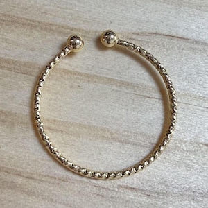 10pcs 14K Gold Plated Wave Smooth Ring Settings, Gold Tone Open Rings, Adjustable Ring for Jewelry Making