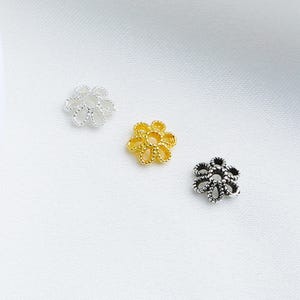 10pcs Sterling Silver Bead Caps,6mm Bead Caps, s925 Thai Silver Flower Bead Caps For Jewelry Making Supplies, Bulk Spacer Beads Caps