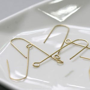 14k Gold Plated Ear Wires, Silver Tone U Shape Ear Hooks copper 37.1*10.9mm