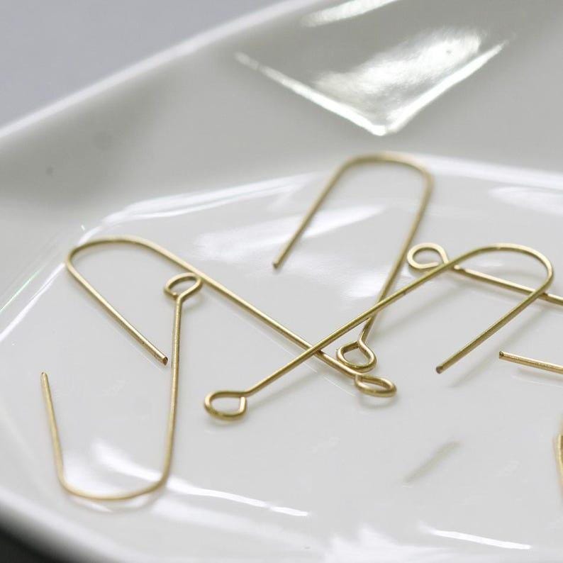 14k Gold Plated Ear Wires, Silver Tone U Shape Ear Hooks copper 37.1*10.9mm