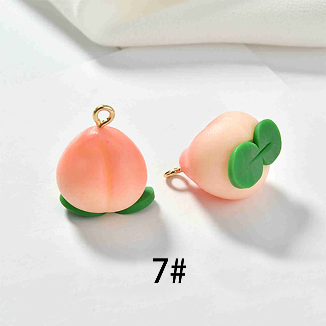 10pcs Polymer Clay Peach charm Gold Plated Peach Charms Gold Etsy