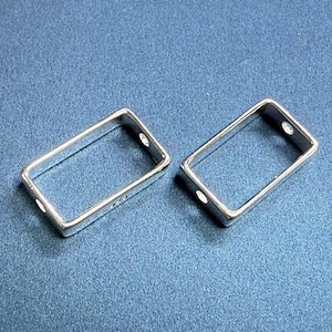 Sterling Silver Rectangle Bead Frames, 925 Silver Geometry Bead Frames for Bracelet Bead 6.5mm, 8.5mm