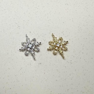 14K Gold Plated CZ Cross Connector Charm, Gold Tone Cross Charm for Jewelry Making Supplies, Punk Cross Charm, Necklace Connector Charm