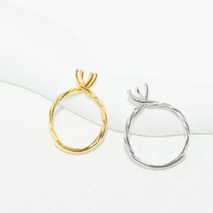 Sterling Silver Claw Ring Setting, Round Ring Head (6mm 8mm 9mm)