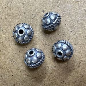 Sterling Silver Saucer Beads, Sterling Silver Tribal Beads, 925 Silver UFO Beads, Abacus Beads, Spacer Beads, Bracelet Beads 10X9mm