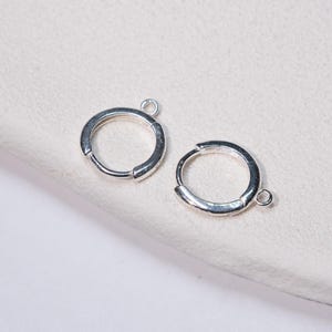 Sterling Silver Round Earring Hoops with Loops, 925 Silver Hoop Earring, Ear Wire Hoop, Earring Component, Earring Jewelry Making
